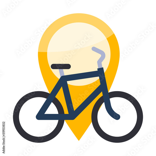 Bike rental isolated flat color icon