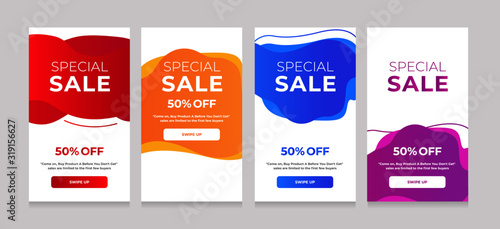 Dynamic Special sale banners With Modern Fluid Style. Sale banner template design