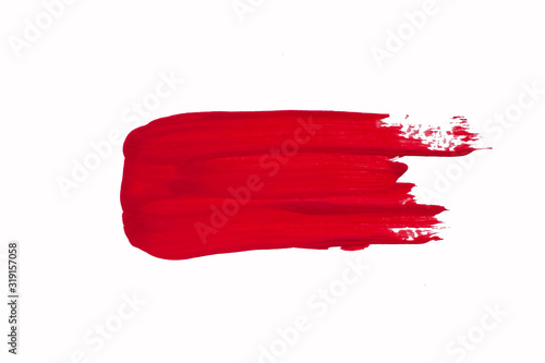 Red stroke isolated on white.