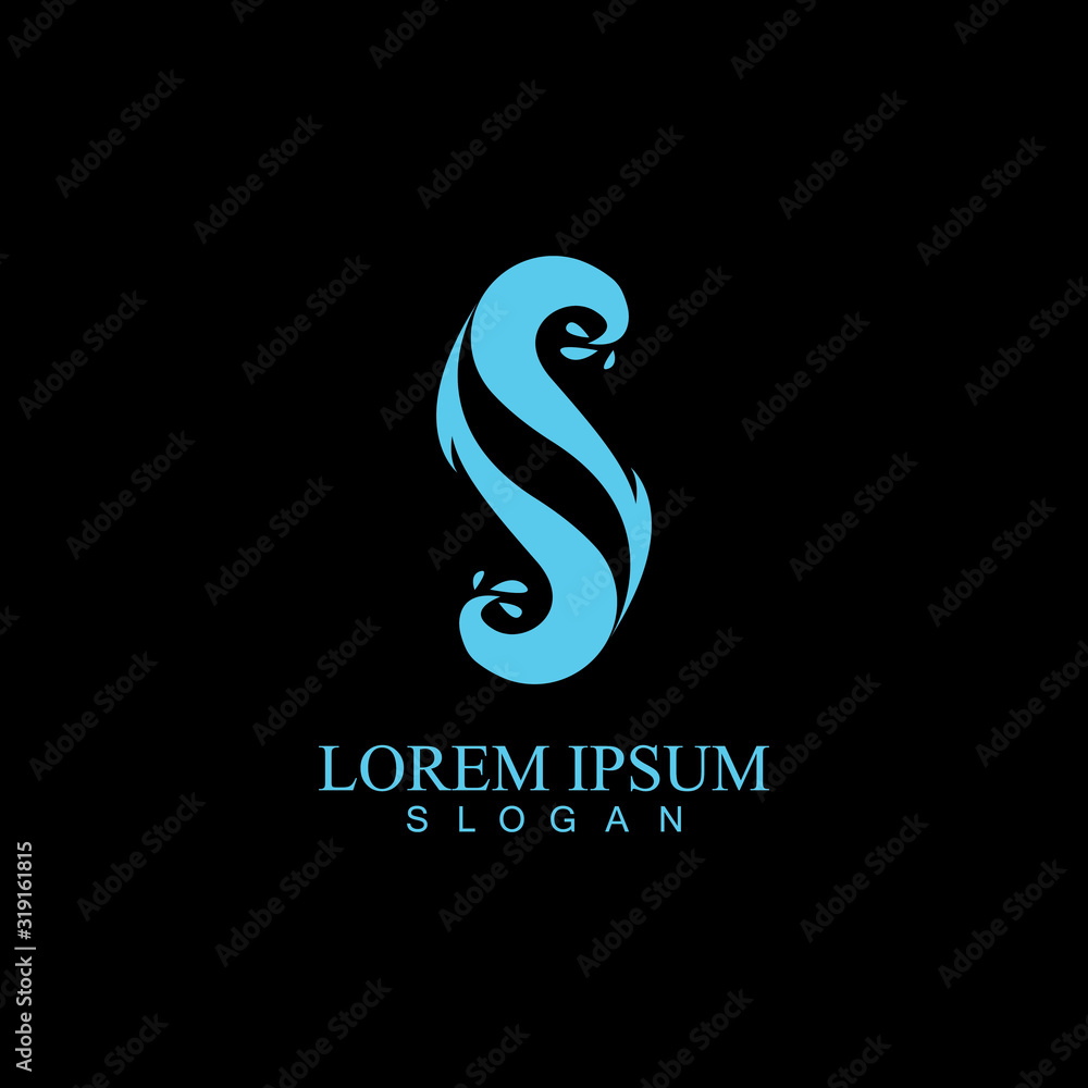 Fototapeta premium S letter water splash logo design template