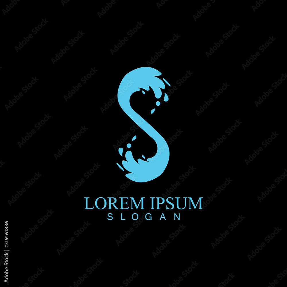 Fototapeta premium S letter water splash logo design template