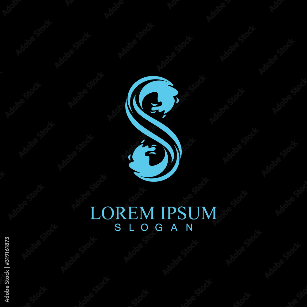 S letter water splash logo design template S letter water splash logo design template