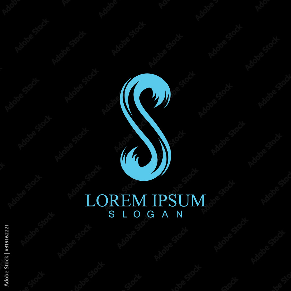 Obraz premium S letter water splash logo design template
