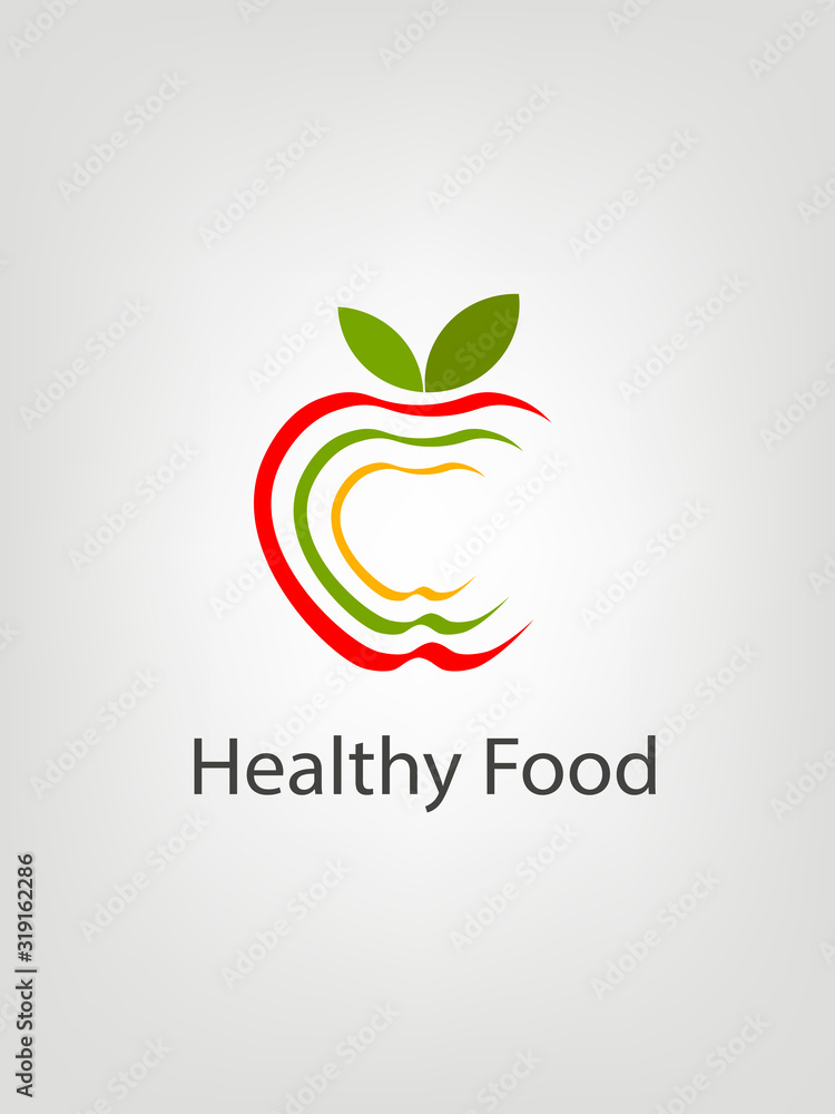 Obraz premium Fresh apple logo on a white background