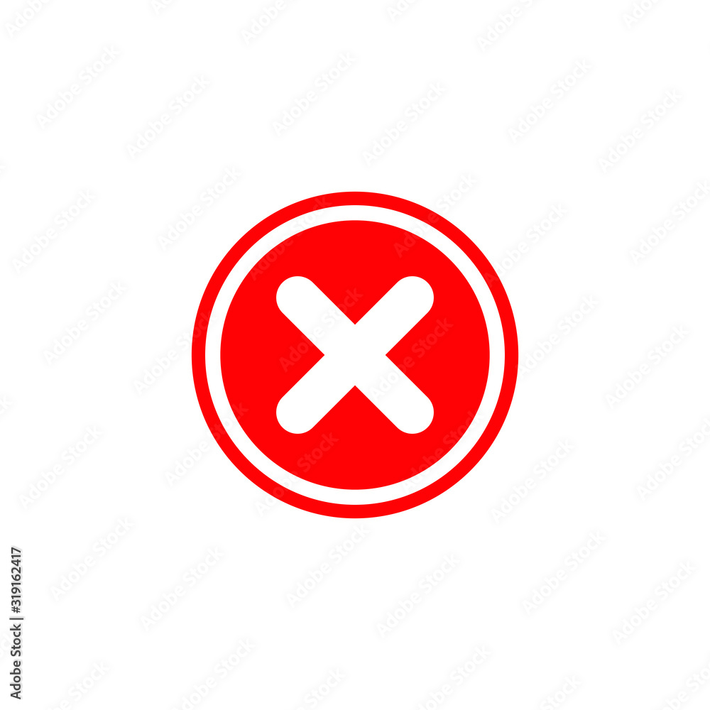 Fototapeta premium cancel icon in flat style. vector illustration