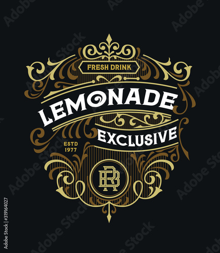 Victorian Badge Stylish Luxury Hipster Label Design Vintage Traditional Ornament Suitable For Fashion And Apparel