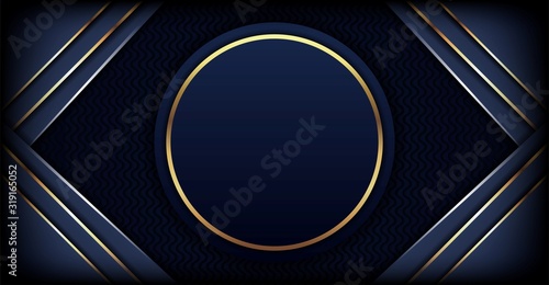 elegant navy blue background with overlap layer