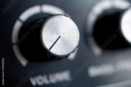 Close up shot of an electric guitar amplifier