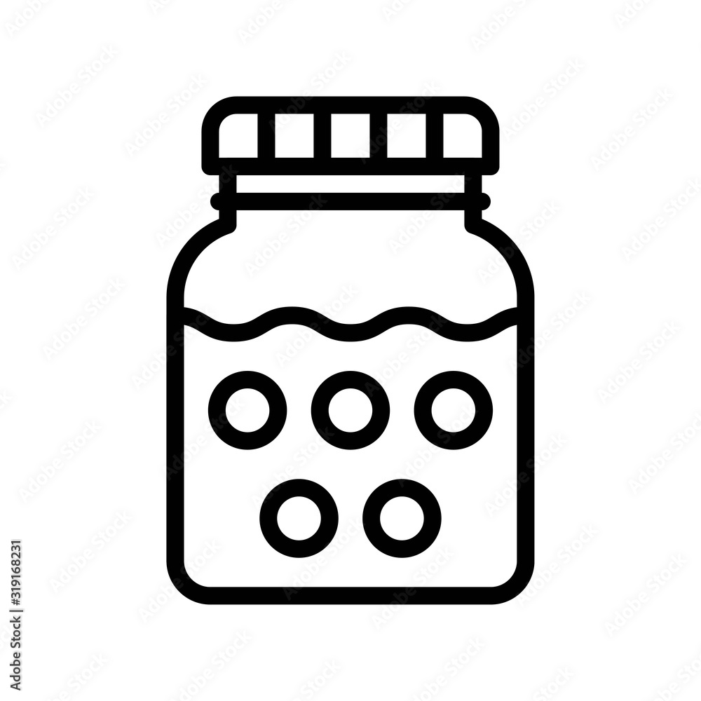 strawberry's jam jar related sweets and candy vector in lineal style strawberry's jam jar related sweets and candy vector in lineal style