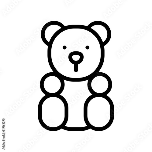 sweets and candy related jelly bear or gummy bear vector in lineal style