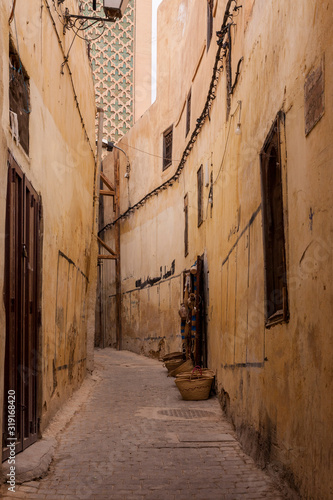 narrow street in old town Morocco 