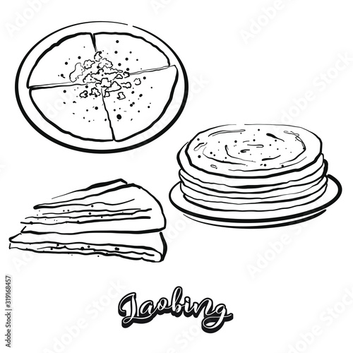Laobing food sketch separated on white