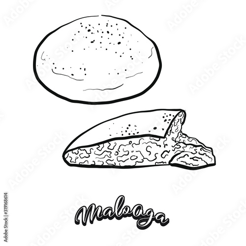 Malooga food sketch separated on white