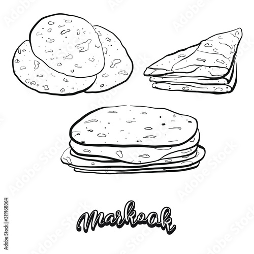 Markook food sketch separated on white