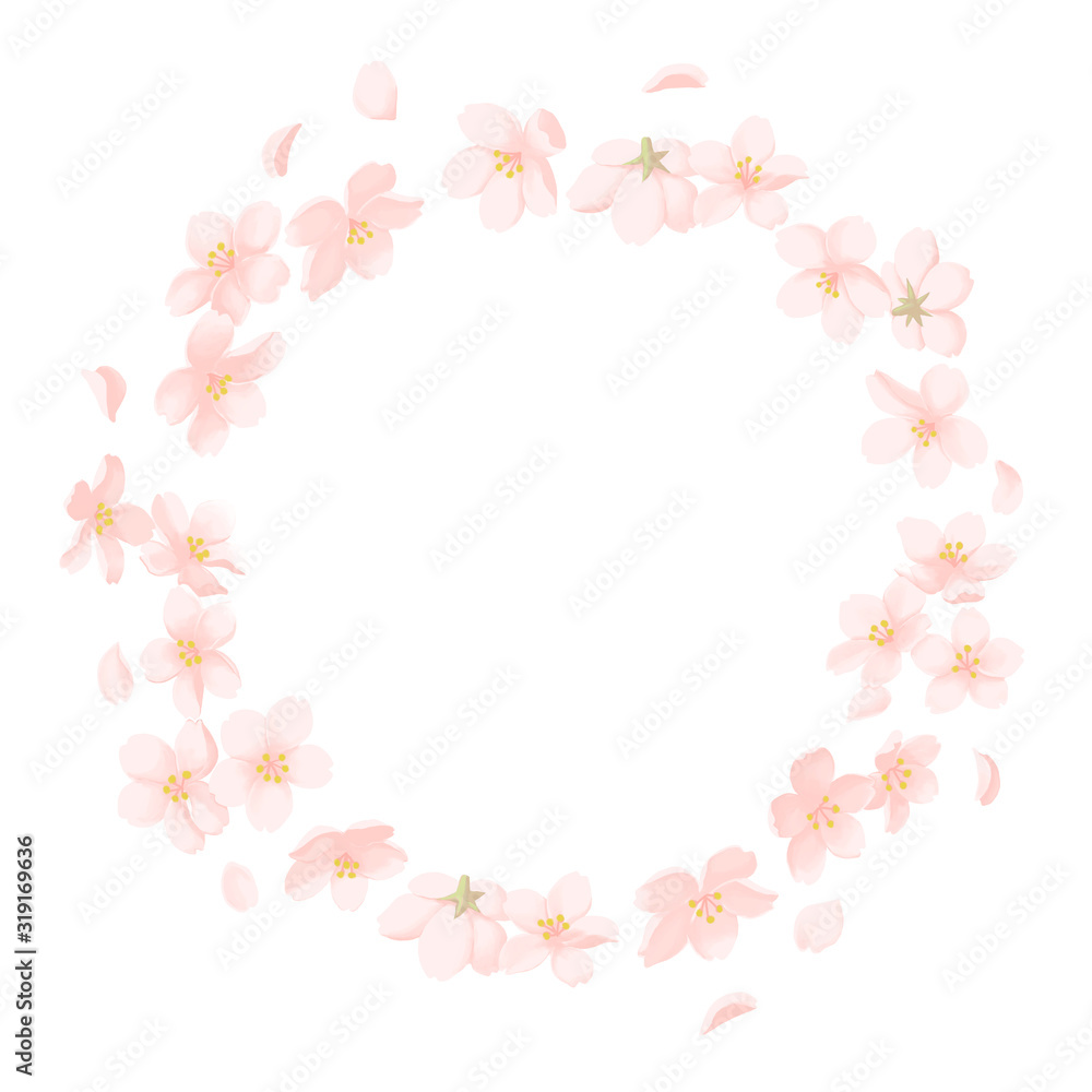 春の桜・円形フレーム