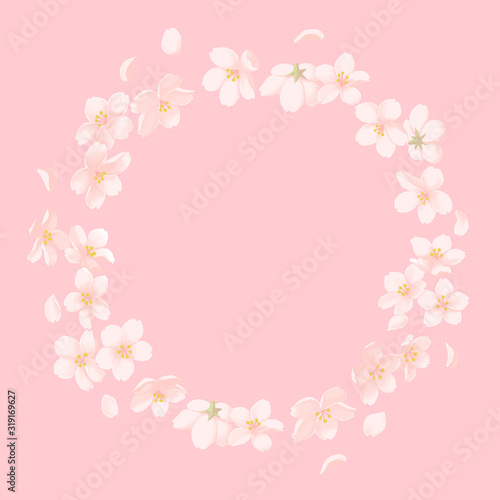 春の桜・円形フレーム