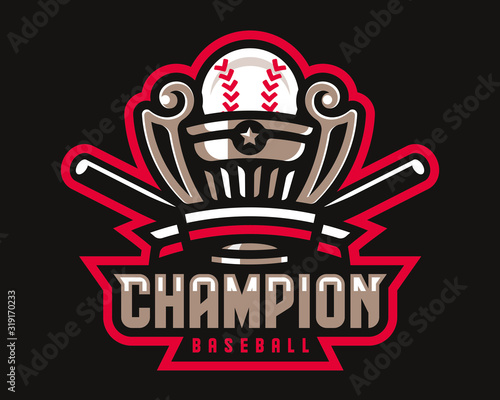 Baseball logo cup design, emblem tournament template editable for your design.