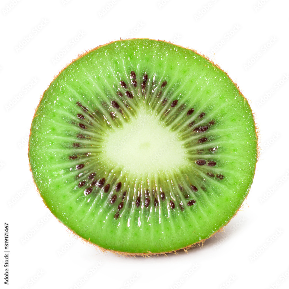 slice of juicy delicious and healthy ripe kiwi, isolated on white background slice of juicy delicious and healthy ripe kiwi, isolated on white background