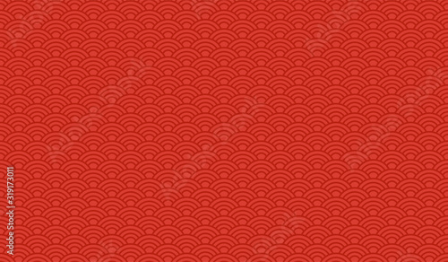 Chinese pattern, seamless red background for New Year. Traditional oriental ornament. Vector illustration. EPS