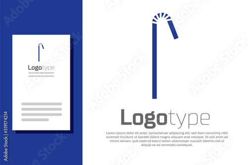 Blue Drinking plastic straw icon isolated on white background. Logo design template element. Vector Illustration