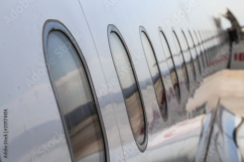 The perspective of the aircraft's eluminators before take-off
