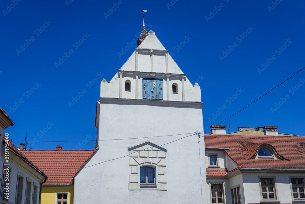 Histori city gateway called Stone Gate in Gryfice town, West Pomerania Province of Poland