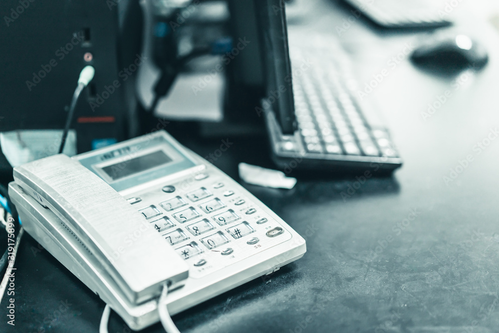 Fixed line telephone On the office desktop Fixed line telephone On the office desktop