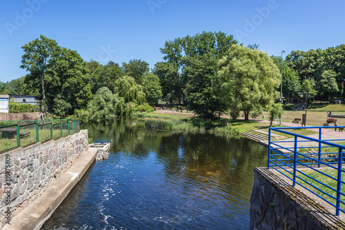 River Rega in Gryfice town, West Pomerania Province of Poland