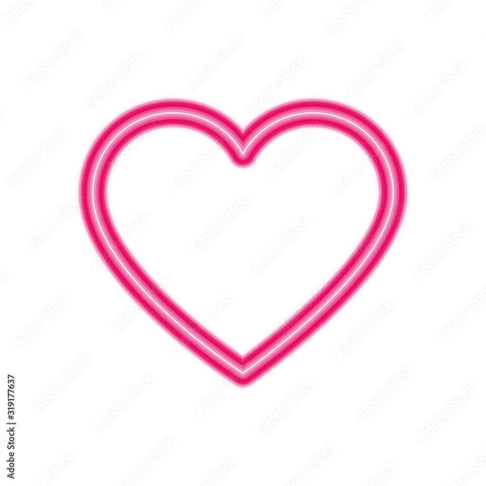 cute heart love neon light isolated icon vector illustration design cute heart love neon light isolated icon vector illustration design