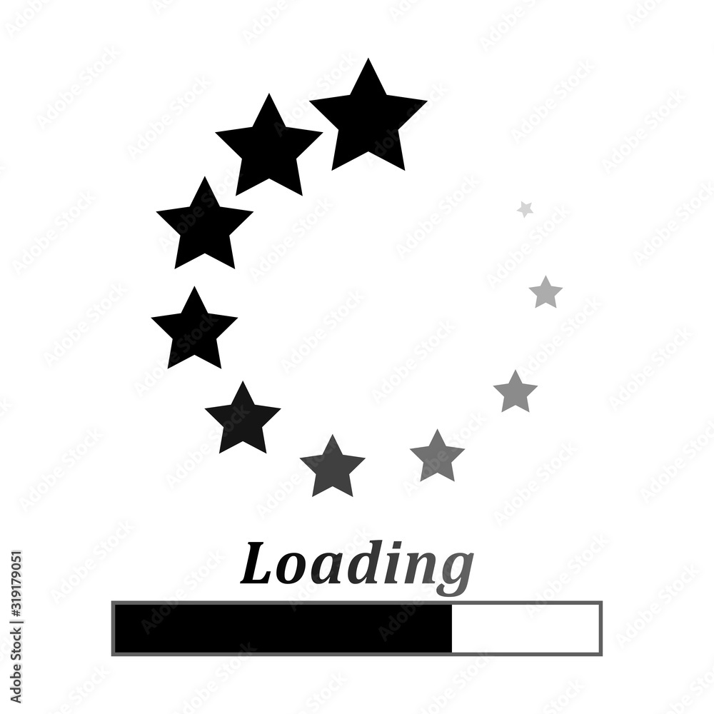 Obraz premium Loading circle black stars on a white background, vector