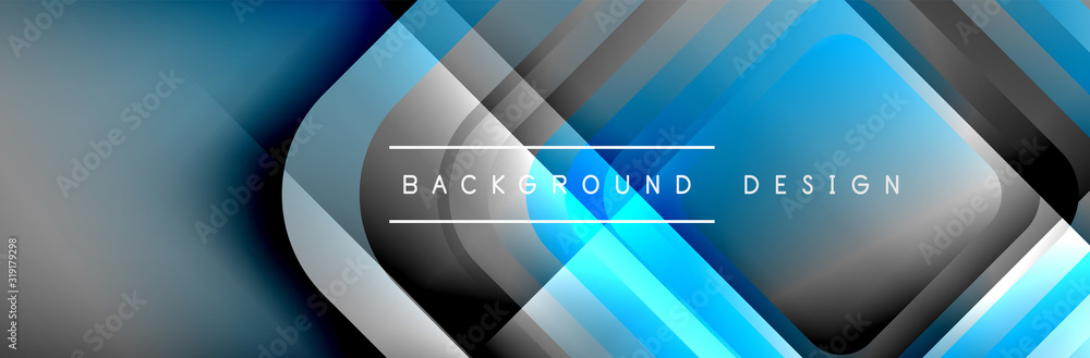 Fototapeta premium Round squares shapes composition geometric abstract background. Vector Illustration
