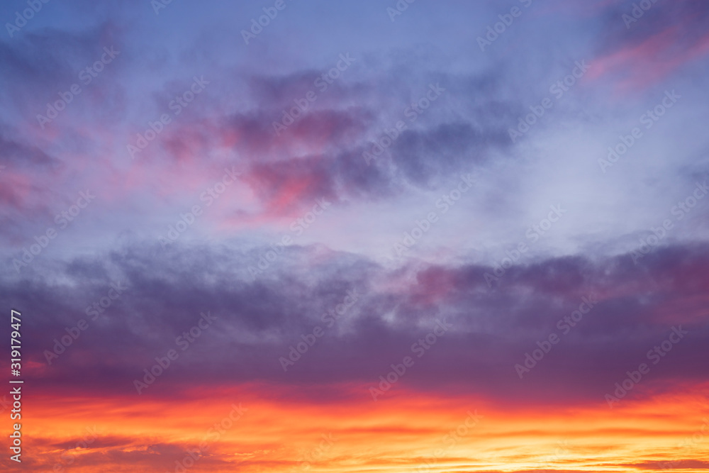 beautiful sky with clouds at sunrise