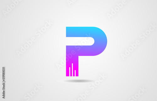 Free Download pink blue alphabet letter P logo icon design template for corporate business - GFXLoad