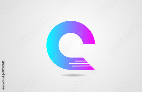 pink blue alphabet letter Q logo icon design template for corporate business