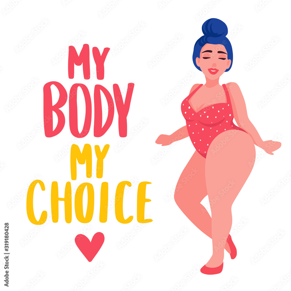 Plus size Woman dressed in swimsuits. Body positive. Plus size Woman dressed in swimsuits. Body positive.