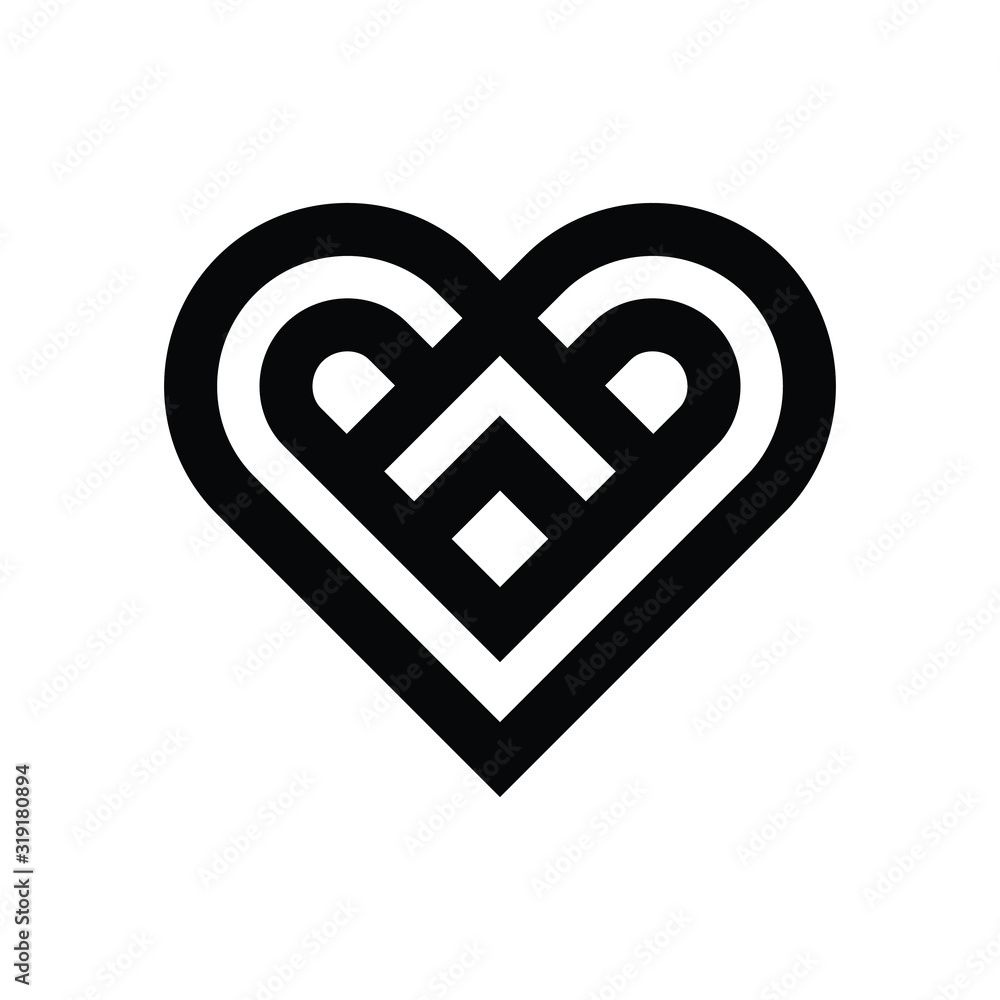 Obraz premium Heart Shape, Black Color vector