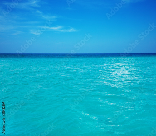 Beautiful sky and blue sea. sea beach