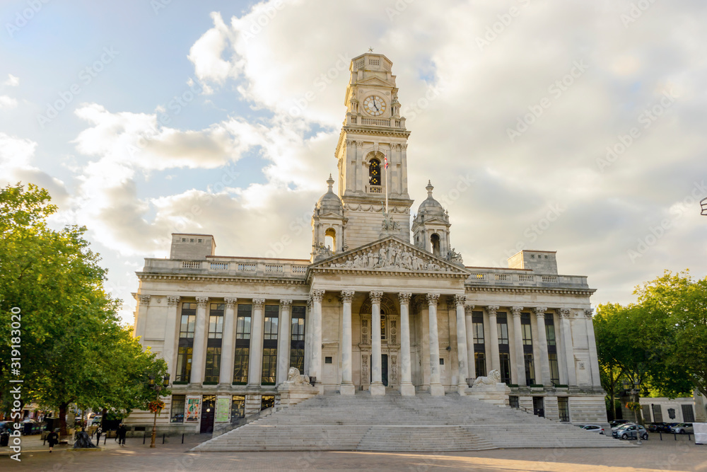 Fototapeta premium Historic city hall of Portsmouth, United Kingdom