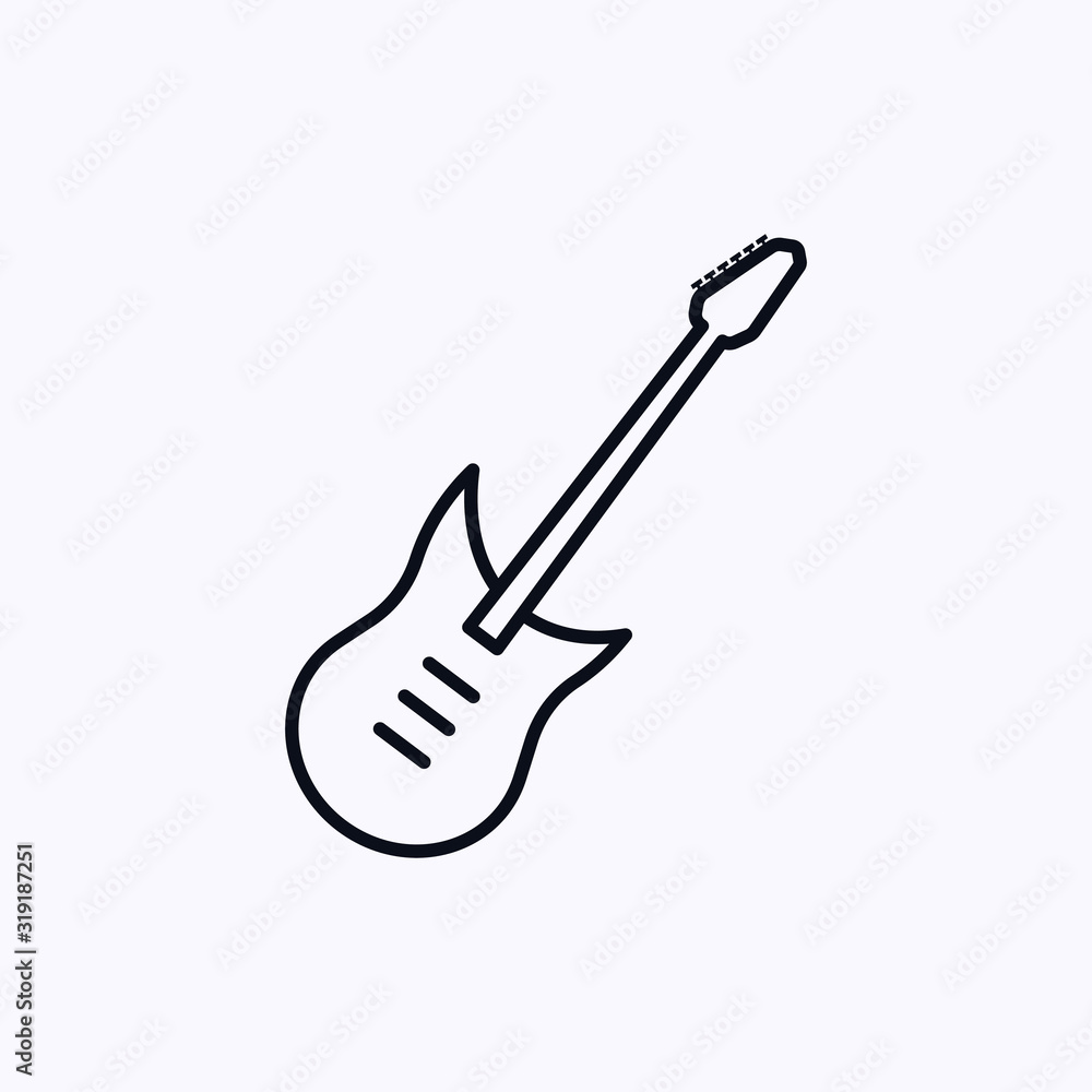 electric guitar icon thin isolated electric guitar icon thin isolated