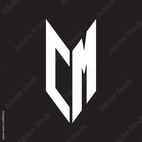 CM Logo monogram with emblem style isolated on black background