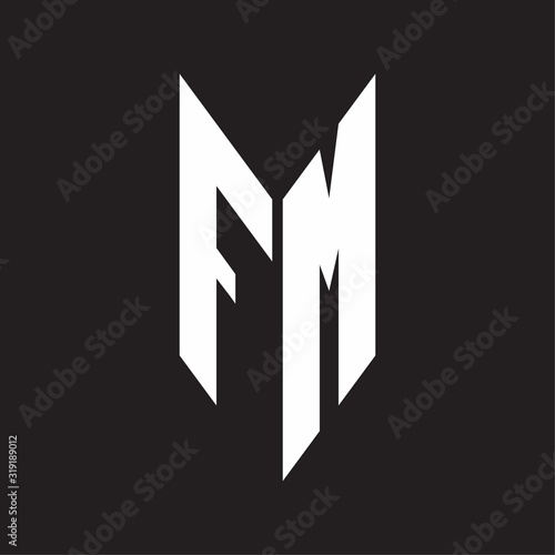 FM Logo monogram with emblem style isolated on black background