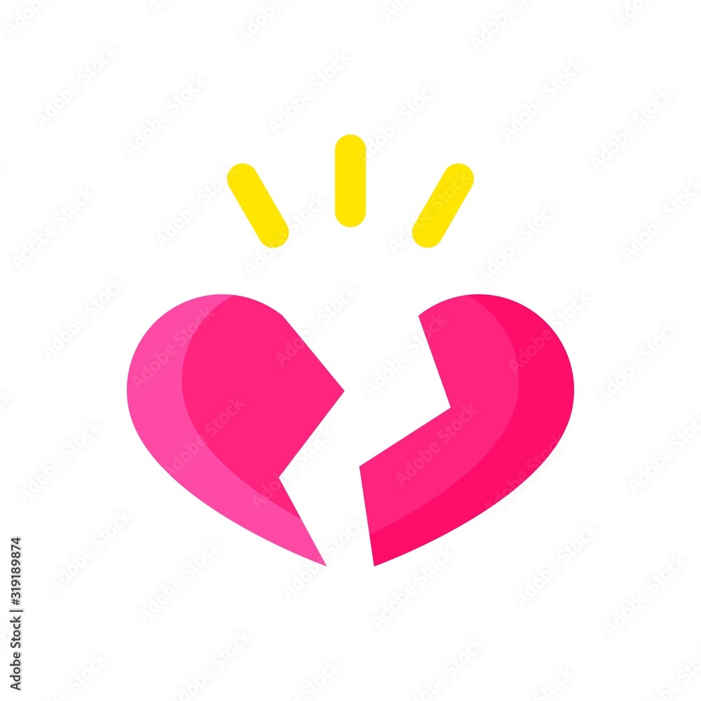 Obraz premium love and wedding related broken heart vectors in flat design,