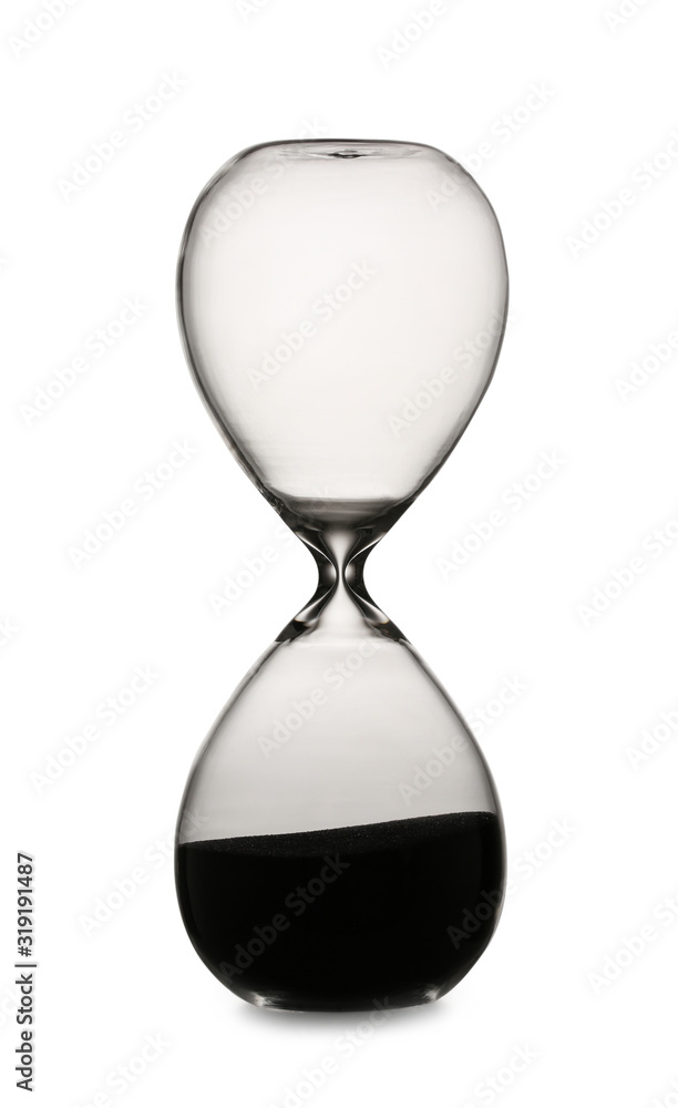 Hourglass on white background. Time management concept Hourglass on white background. Time management concept
