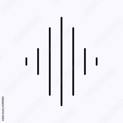 Tiny sound wave icon isolated on white background