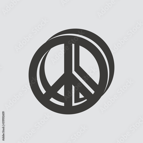 Peace sign icon isolated of flat style. Vector illustration.