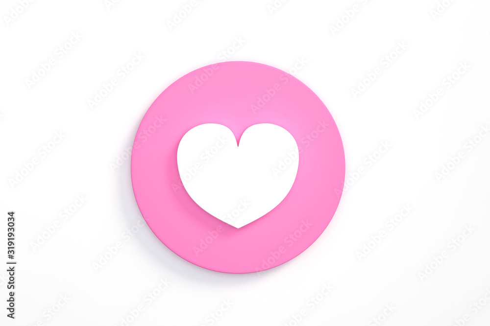 Like heart icon isolated on white background 3d rendering. Love icon buttons for Social Network, Chat, Vote or Mobile app. 3d illustration Valentines Day greeting card template minimal concept. Like heart icon isolated on white background 3d rendering. Love icon buttons for Social Network, Chat, Vote or Mobile app. 3d illustration Valentines Day greeting card template minimal concept.