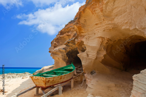 Embarcadero tradicional en la isla de Formentera photo