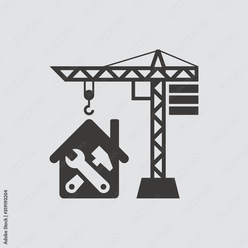 Repair Building icon isolated of flat style. Vector illustration. Repair Building icon isolated of flat style. Vector illustration.