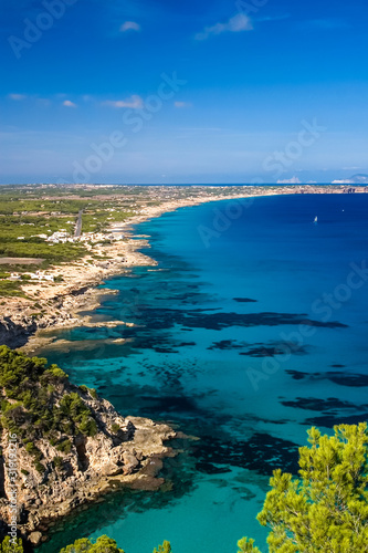 Vistas de la costa de Formentera