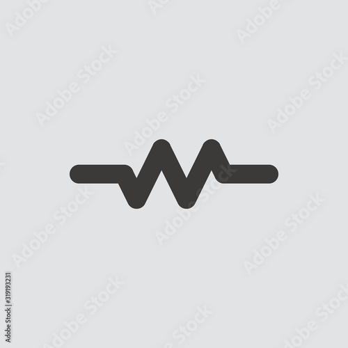 Canvas Print Resistor icon isolated of flat style. Vector illustration.